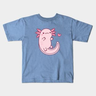 Cute Pink Axolotl Doodle Kids T-Shirt
